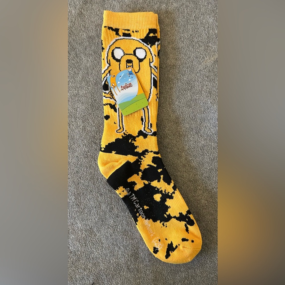 Adventure Time Jake Yellow Camo Crew Socks